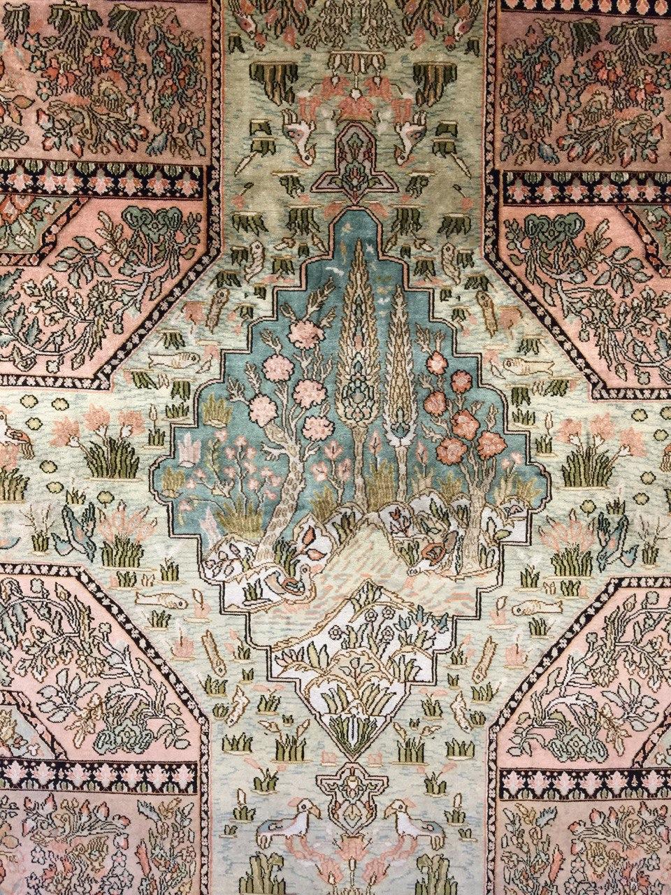 TAPPETO 100% SETA PURA KASHMIR NATURALE MIS:320x212 CM - Image 6