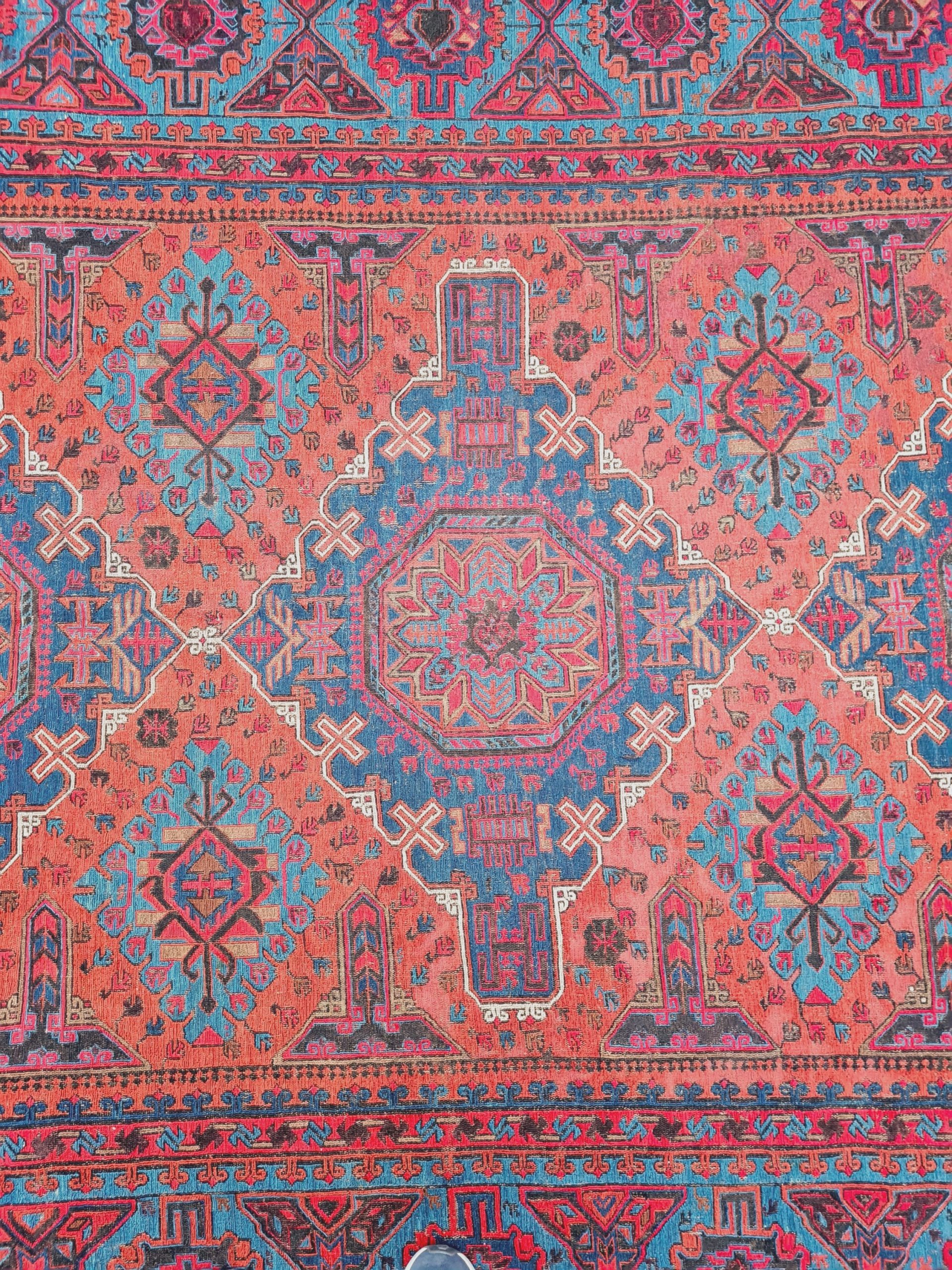 TAPPETO SUMAK CAUCASICO TRIBALE ANTICO mis:330X215 Cm - Image 8