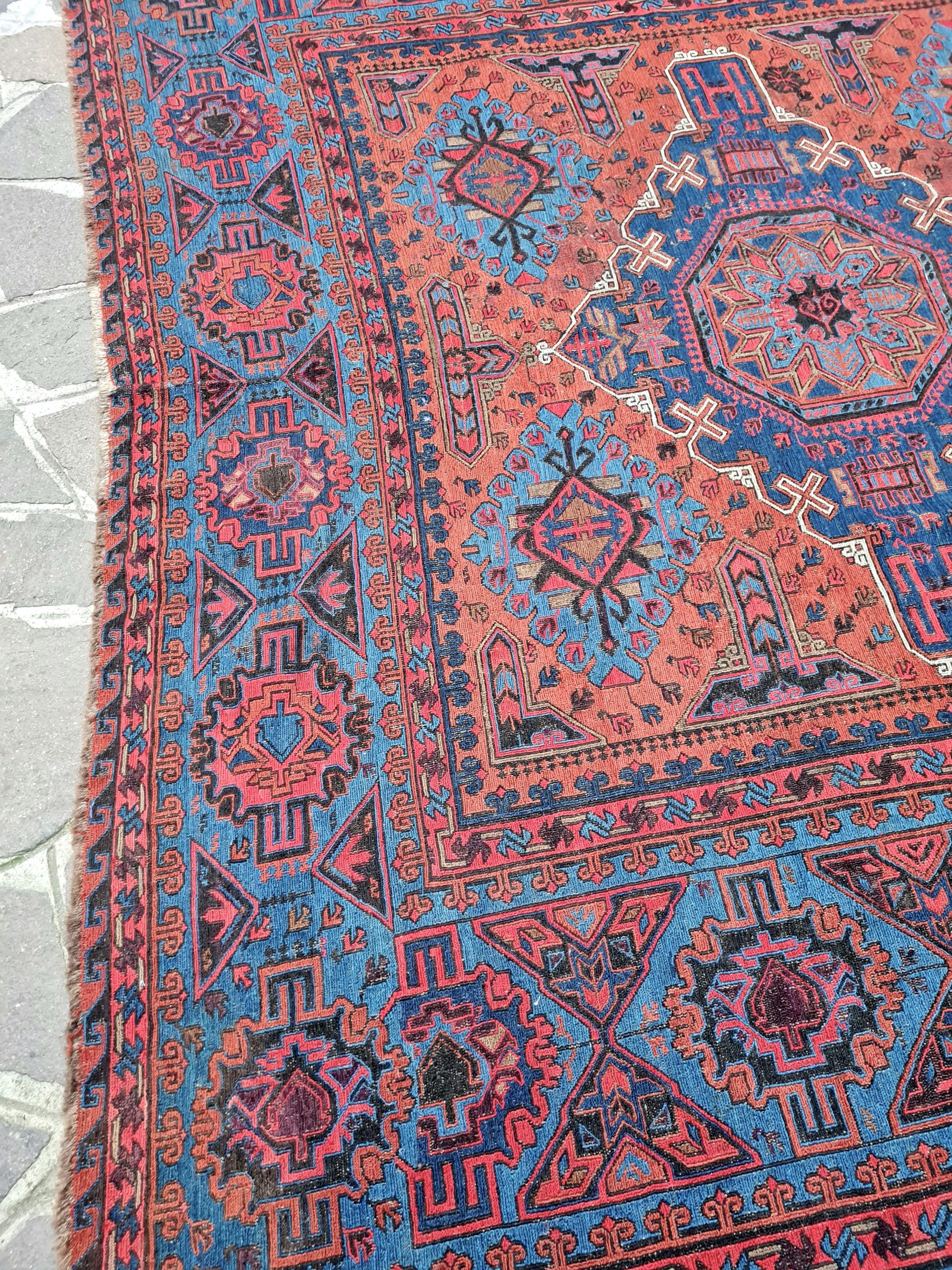 TAPPETO SUMAK CAUCASICO TRIBALE ANTICO mis:330X215 Cm - Image 2