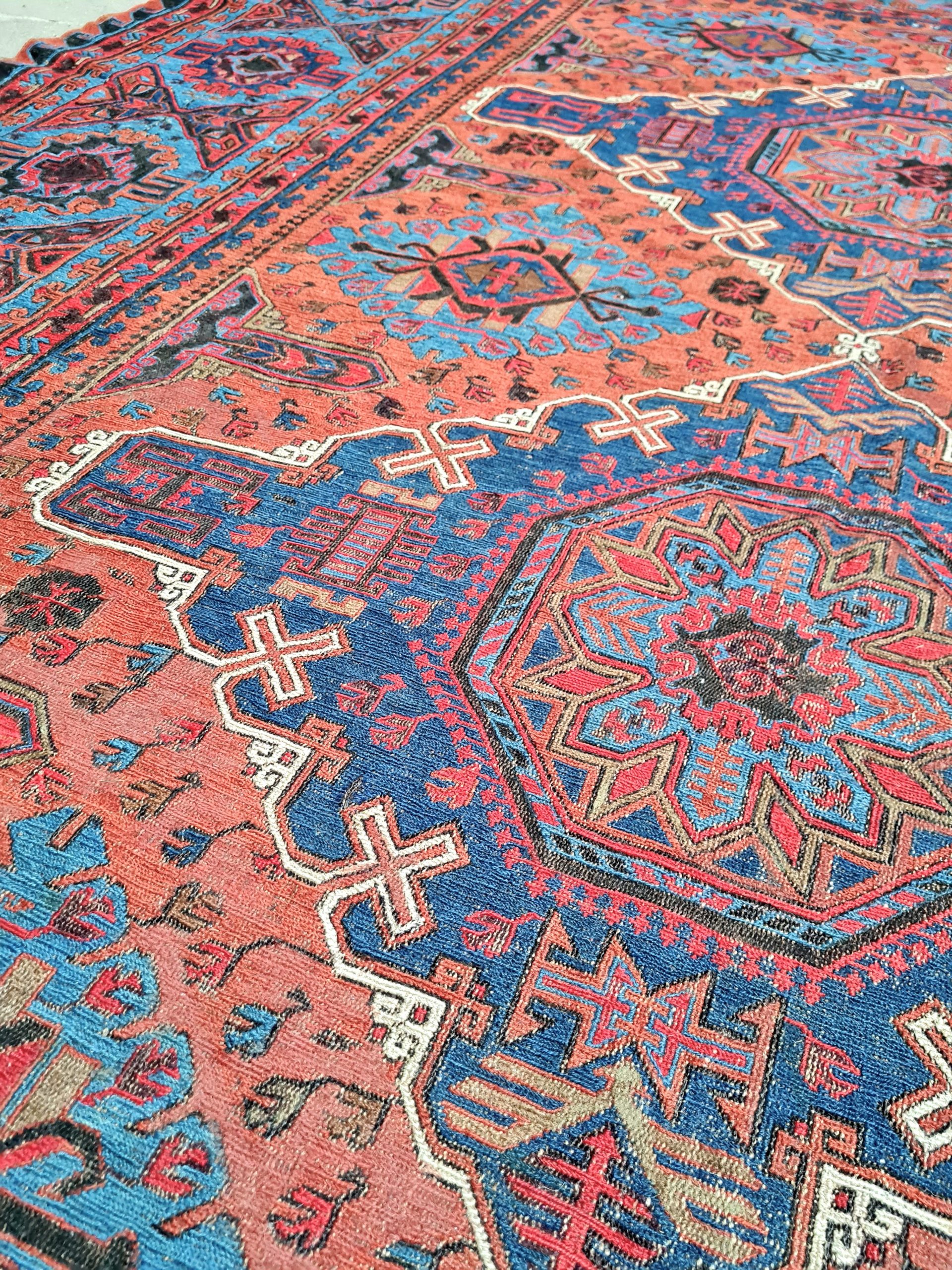 TAPPETO SUMAK CAUCASICO TRIBALE ANTICO mis:330X215 Cm - Image 10