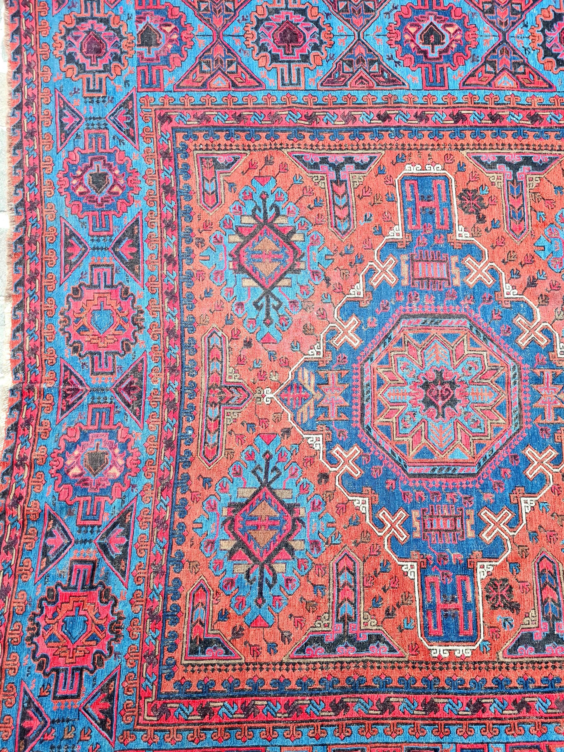 TAPPETO SUMAK CAUCASICO TRIBALE ANTICO mis:330X215 Cm - Image 6