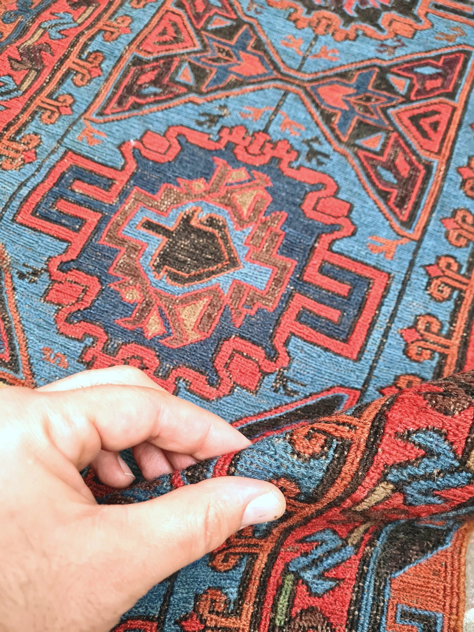 TAPPETO SUMAK CAUCASICO TRIBALE ANTICO mis:330X215 Cm - Image 4