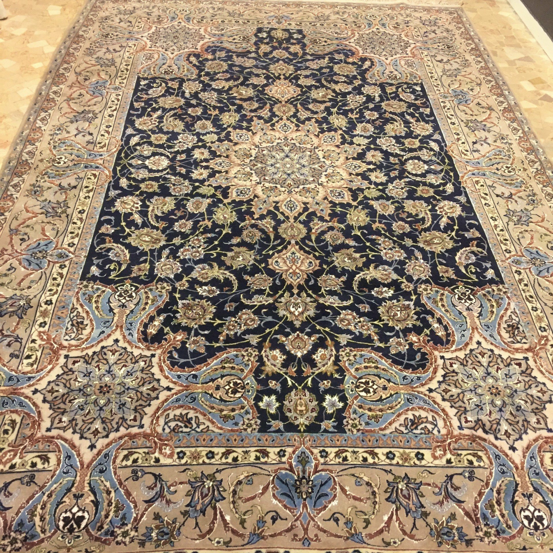 TAPPETO ISFAHAN PERSIANO TRAMA SETA EXTRA FINE MIS:315x210 CM - Image 4
