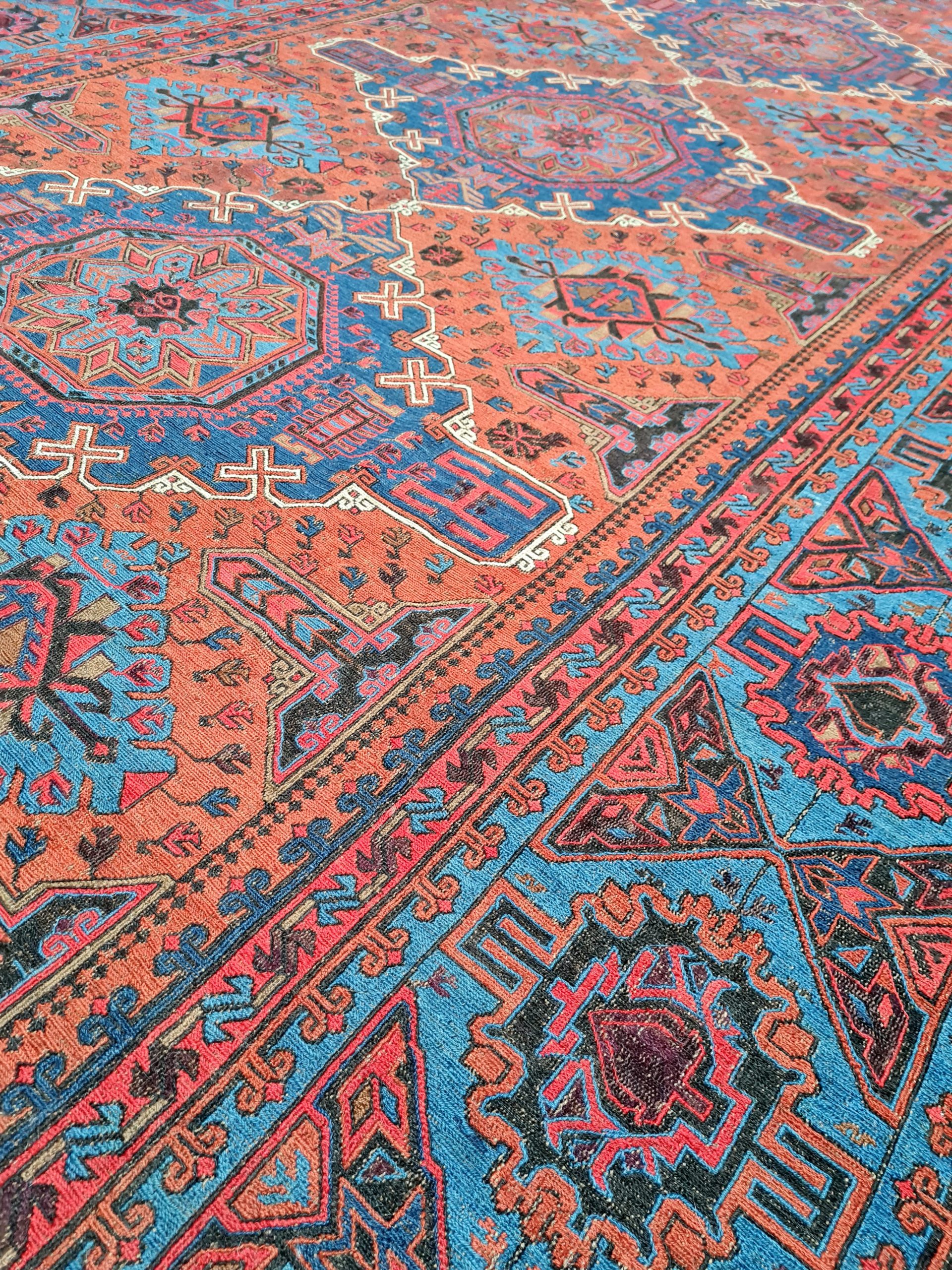 TAPPETO SUMAK CAUCASICO TRIBALE ANTICO mis:330X215 Cm - Image 3