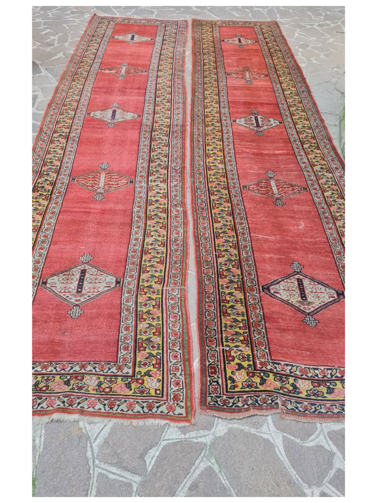 Coppia Tappeto Heriz zona bakhshayesh antico mis:515x118 cm - Image 8