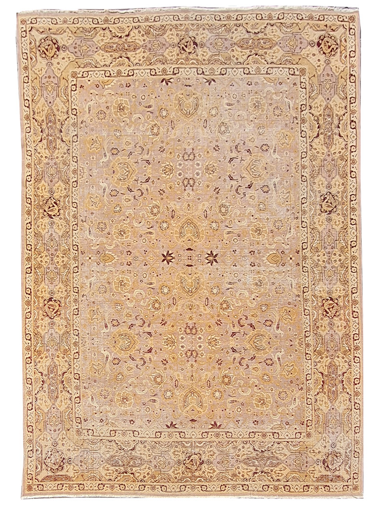 TAPPETO AGRA INDIANO ANTICO PREGIATO MIS:360X280 CM