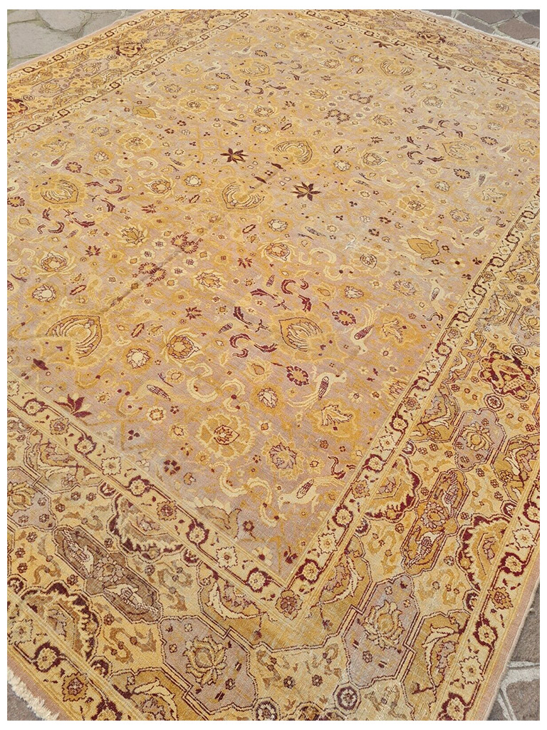 TAPPETO AGRA INDIANO ANTICO PREGIATO MIS:360X280 CM - Image 3