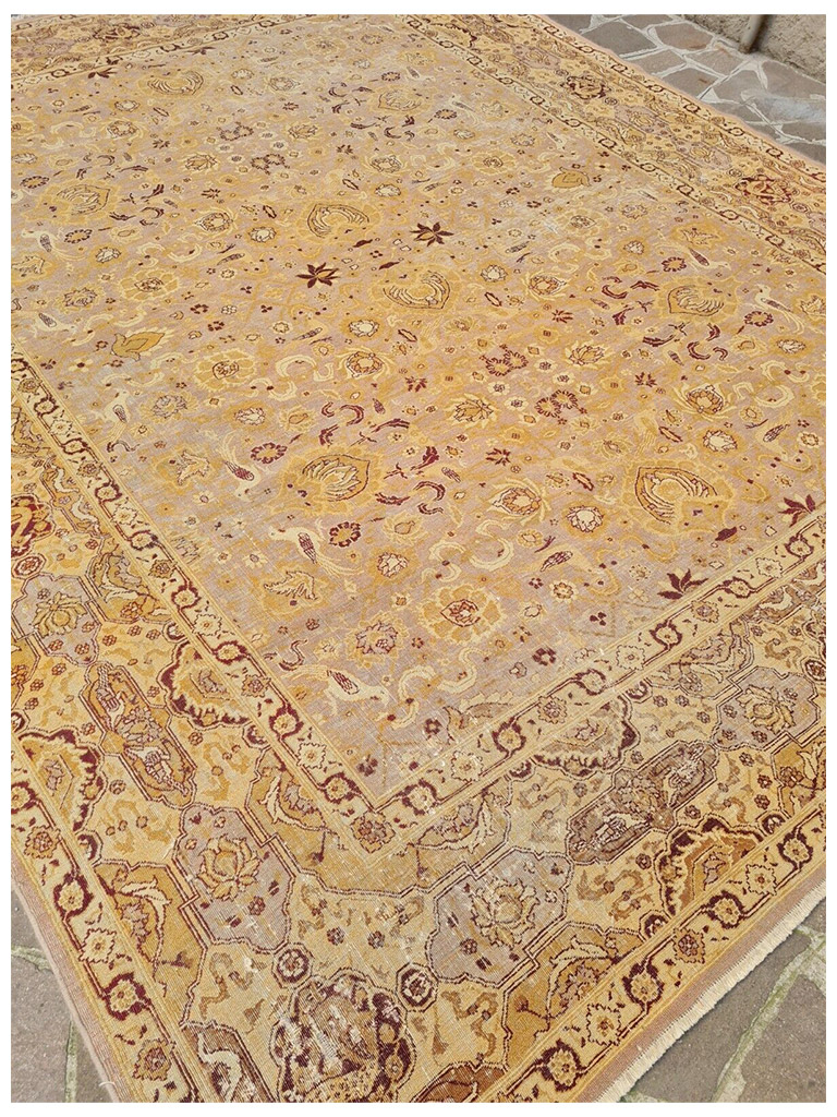 TAPPETO AGRA INDIANO ANTICO PREGIATO MIS:360X280 CM - Image 4