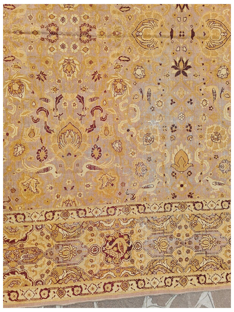 TAPPETO AGRA INDIANO ANTICO PREGIATO MIS:360X280 CM - Image 5