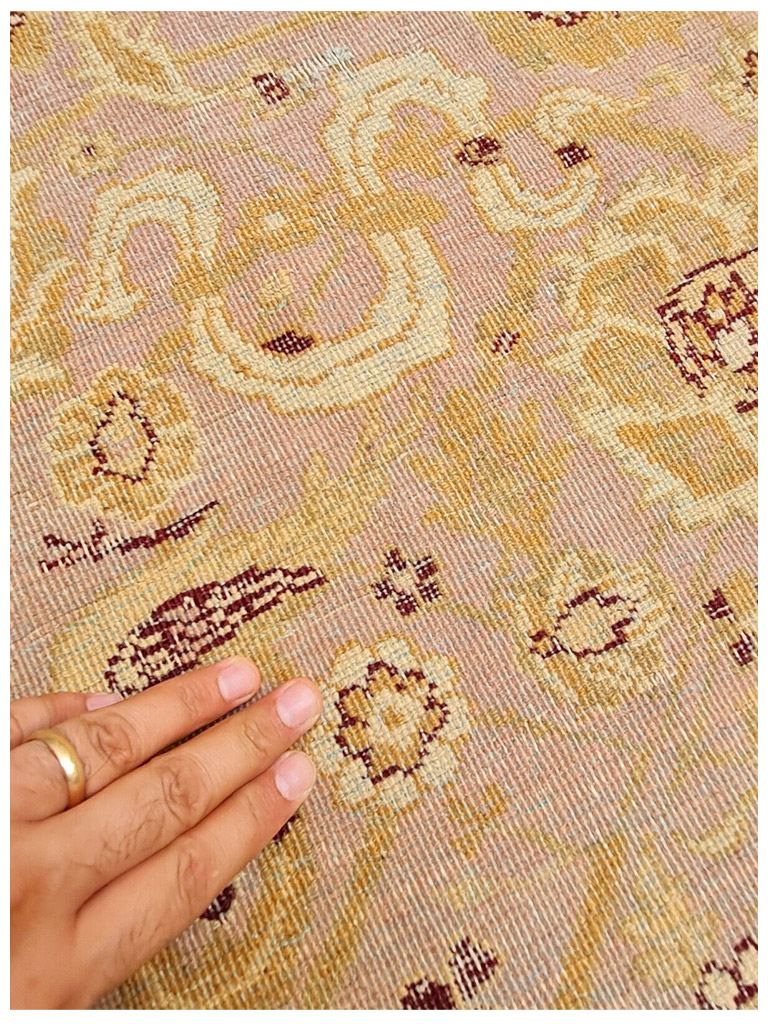 TAPPETO AGRA INDIANO ANTICO PREGIATO MIS:360X280 CM - Image 6