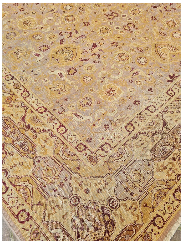 TAPPETO AGRA INDIANO ANTICO PREGIATO MIS:360X280 CM - Image 7