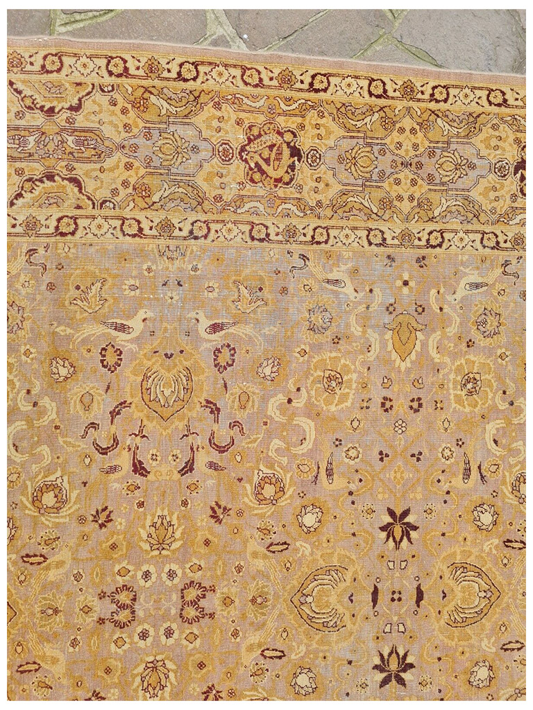 TAPPETO AGRA INDIANO ANTICO PREGIATO MIS:360X280 CM - Image 8