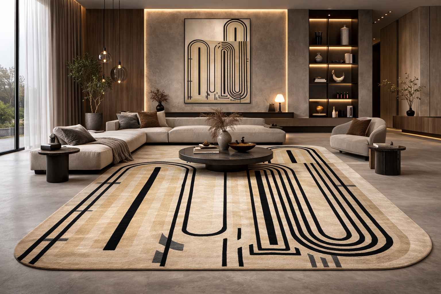 TAPPETO MODERNO ARCED FRAMES Mis:295x210 CM - immagine 2