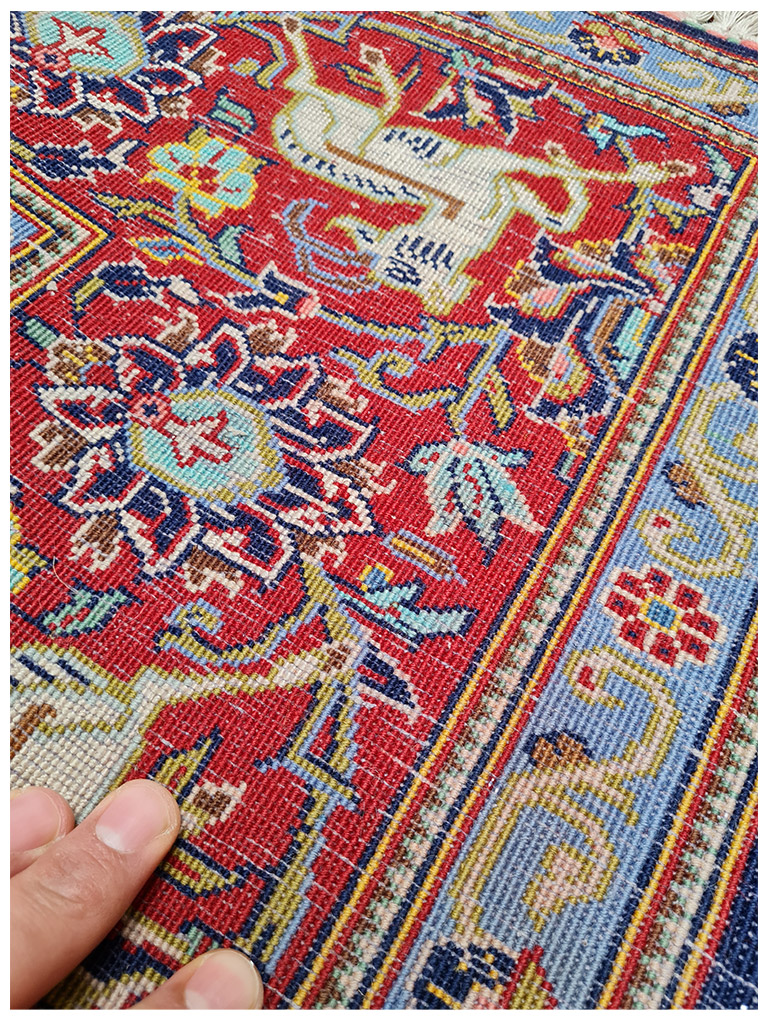 TAPPETO KASHAN ANTICO LANA KURK FIORI SETA MIS:220x141 CM - Image 9