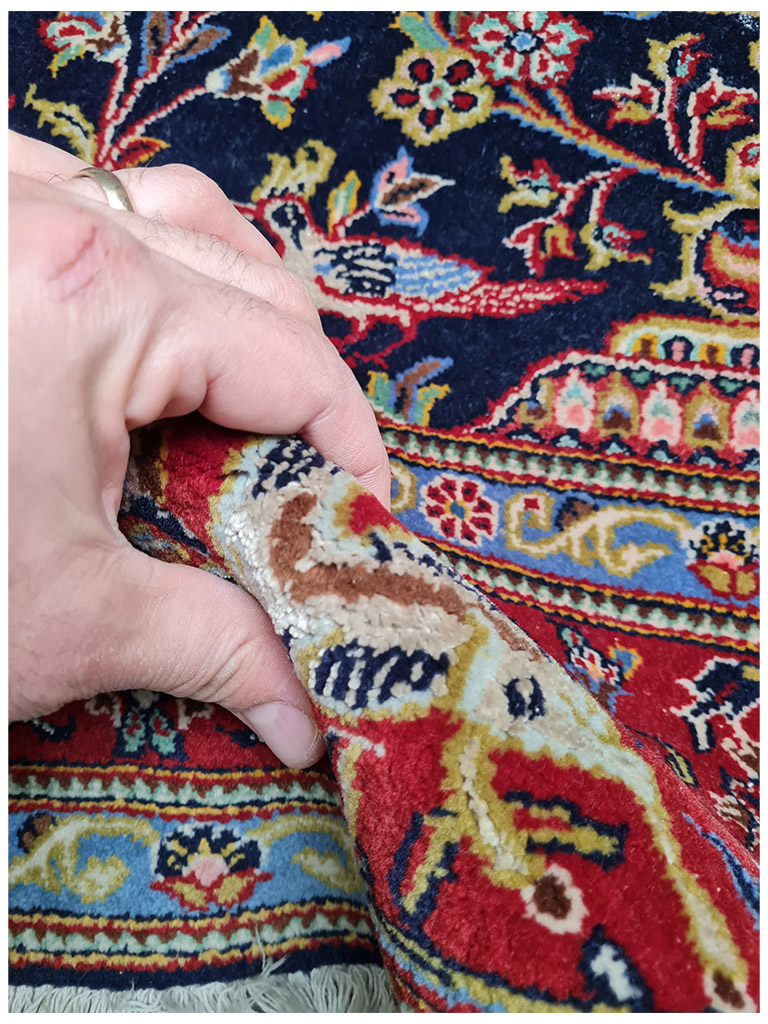 TAPPETO KASHAN ANTICO LANA KURK FIORI SETA MIS:220x141 CM - Image 5