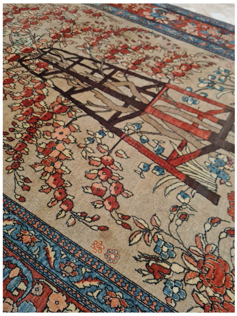 TAPPETO KASHAN MOHTASHAM ANTICO FONDO ORO MIS:214X146 CM - Image 6