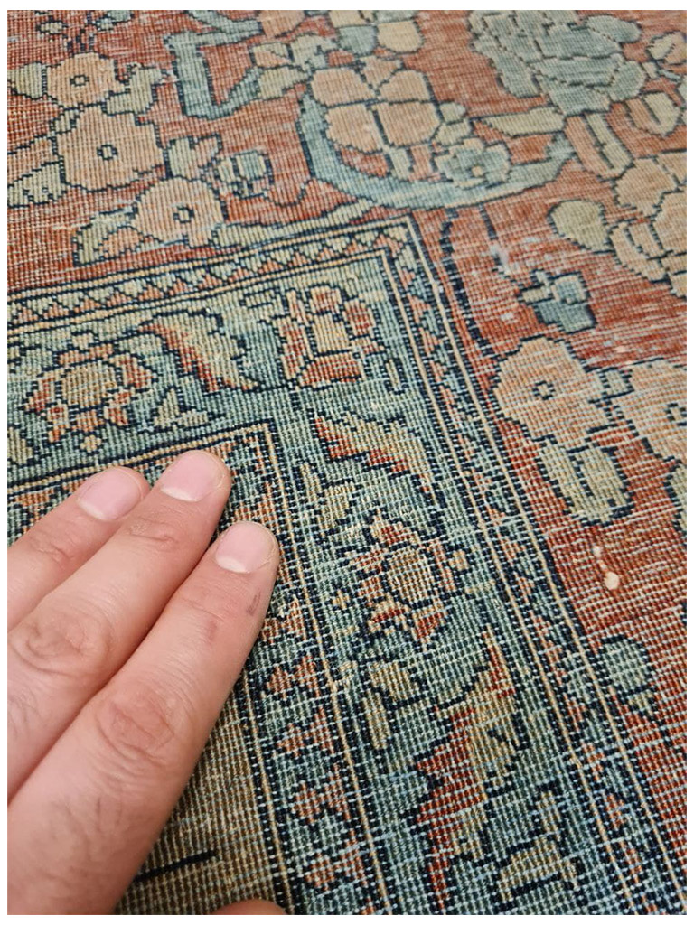 TAPPETO KASHAN MOHTASHAM ANTICO FONDO ORO MIS:214X146 CM - Image 4