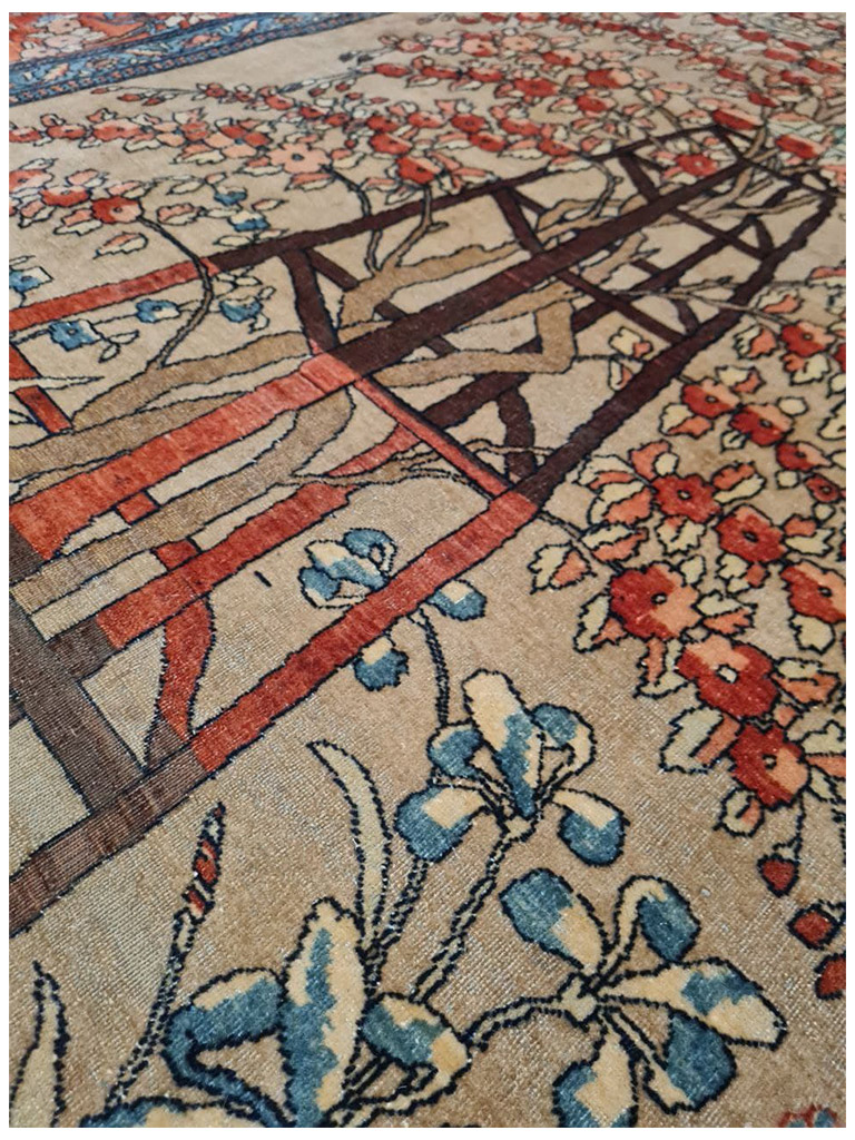 TAPPETO KASHAN MOHTASHAM ANTICO FONDO ORO MIS:214X146 CM - Image 3