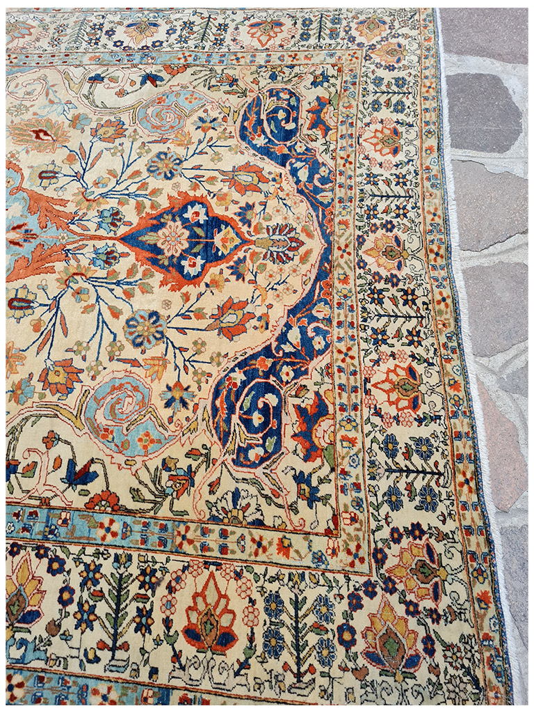 TAPPETO KASHAN MOHTASHAM PERSIANO ANTICO LANA KURK MIS:205X127 CM - immagine 6