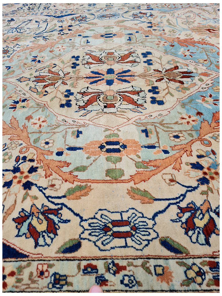 TAPPETO KASHAN MOHTASHAM PERSIANO ANTICO LANA KURK MIS:205X127 CM - immagine 11