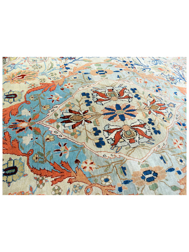 TAPPETO KASHAN MOHTASHAM PERSIANO ANTICO LANA KURK MIS:205X127 CM - immagine 12