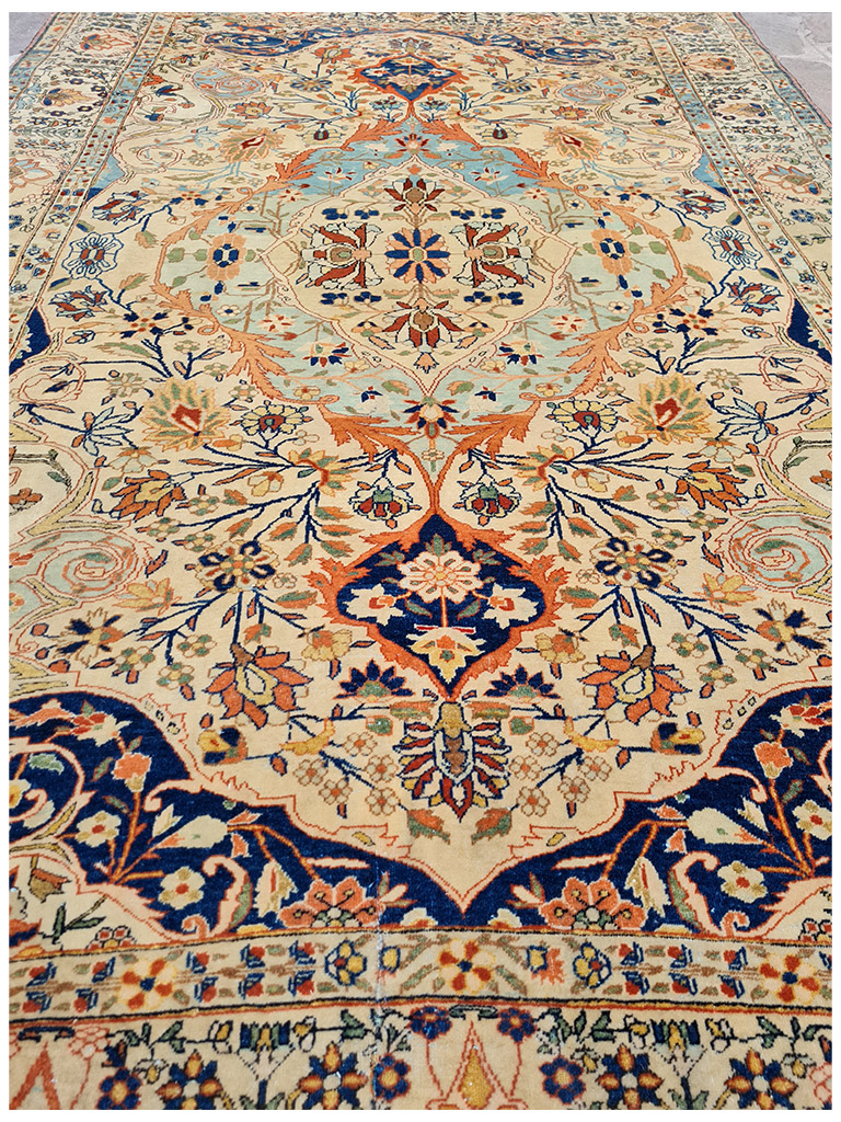 TAPPETO KASHAN MOHTASHAM PERSIANO ANTICO LANA KURK MIS:205X127 CM - immagine 3