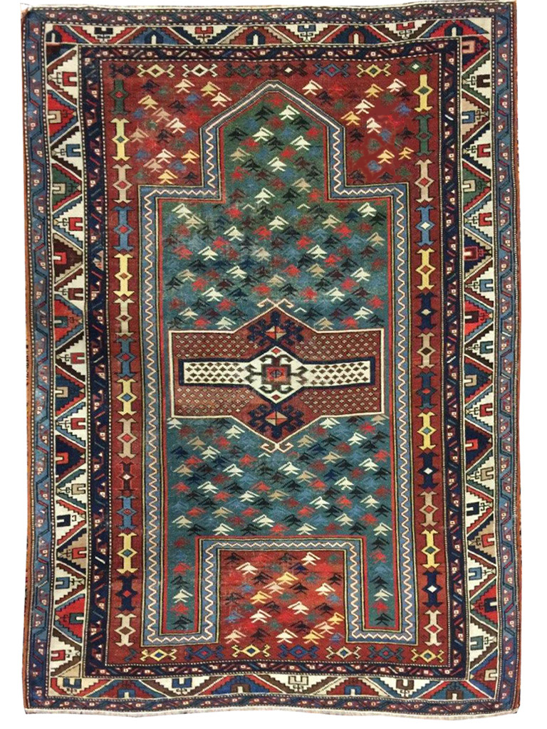 TAPPETO KAZAK FARCHALO SECONDO META XIX Secolo Mia:152x110 CM