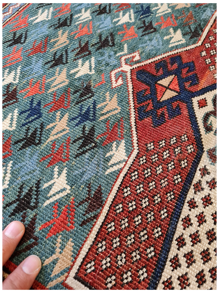 TAPPETO KAZAK FARCHALO SECONDO META XIX Secolo Mia:152x110 CM - Image 8