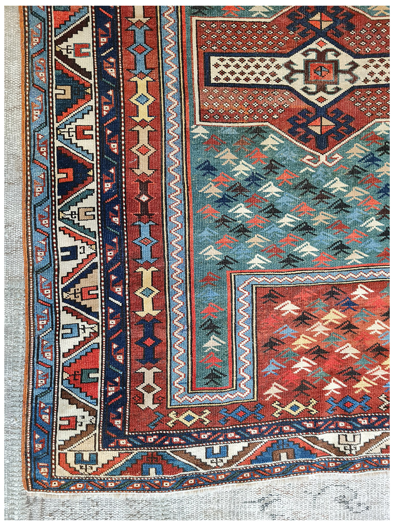 TAPPETO KAZAK FARCHALO SECONDO META XIX Secolo Mia:152x110 CM - Image 7