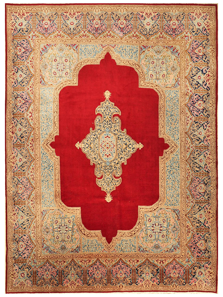 TAPPETO KIRMAN PERSIANO LAVAR VECCHIO MIS: 380x 287 CM