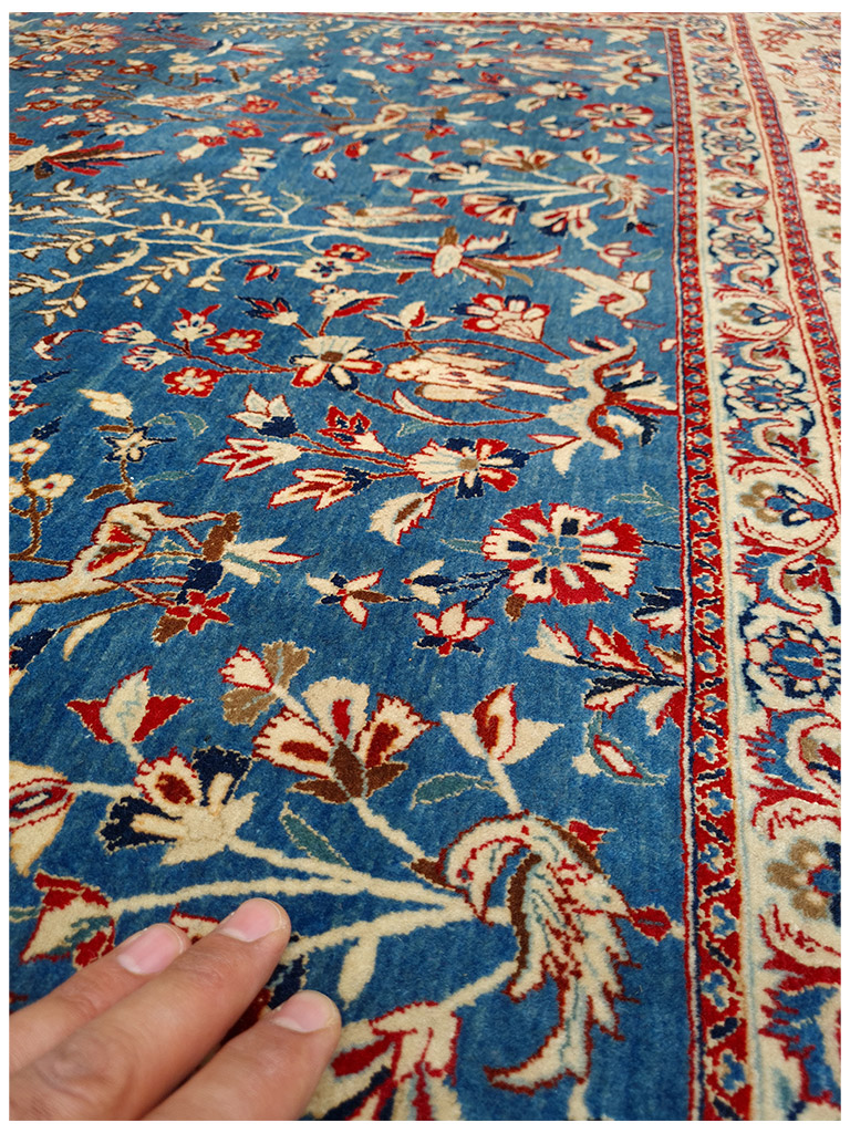 TAPPETO NAIN TUDESHK ANTICO TRAMA SETA MIS:232x152 cm - immagine 15