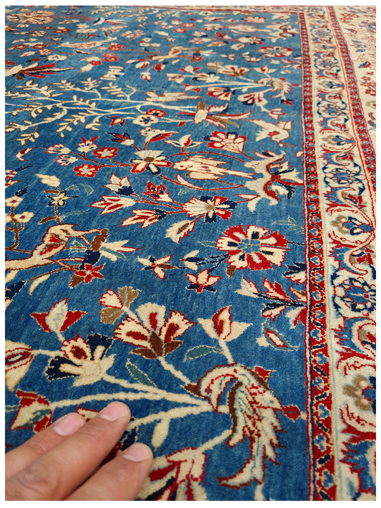 TAPPETO NAIN TUDESHK ANTICO TRAMA SETA MIS:232x152 cm - immagine 6