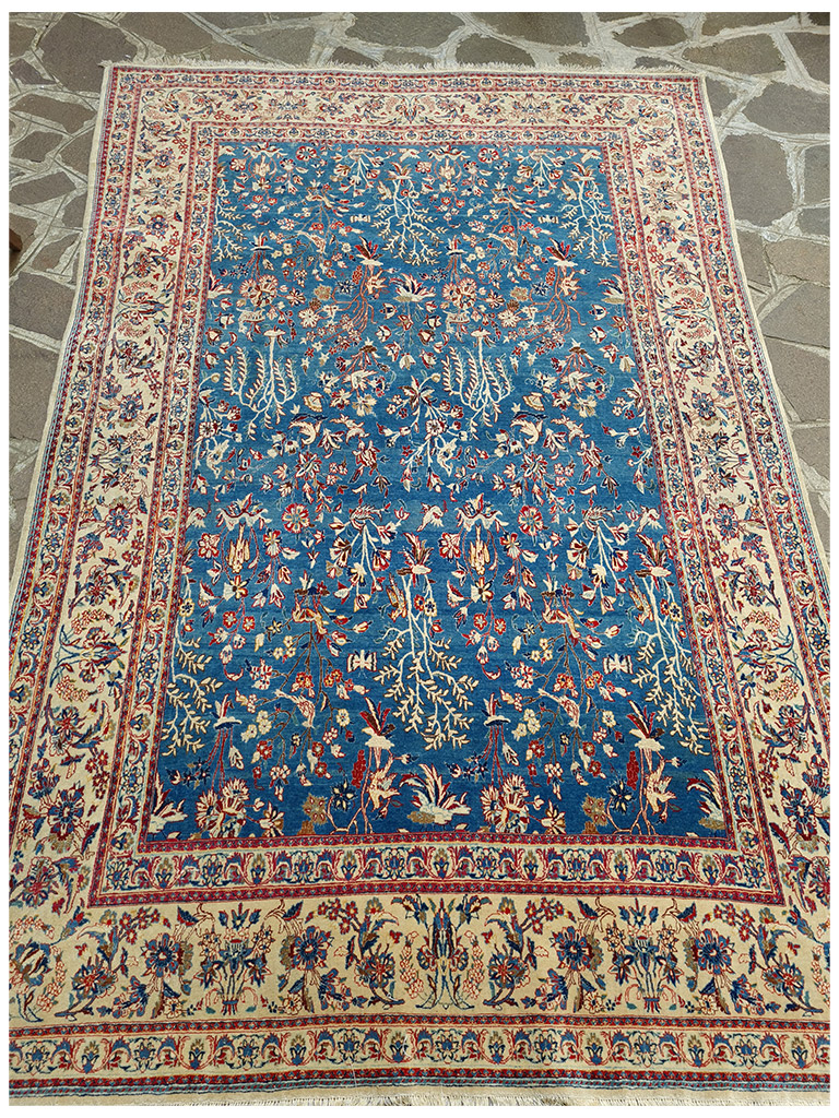 TAPPETO NAIN TUDESHK ANTICO TRAMA SETA MIS:232x152 cm - immagine 5