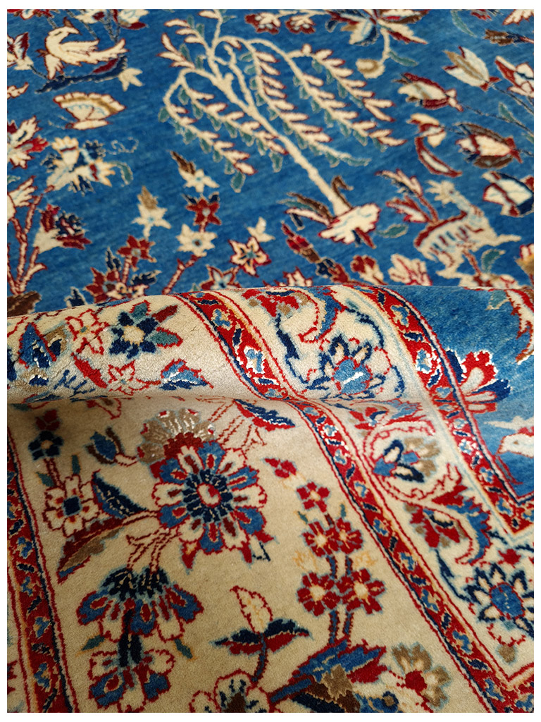 TAPPETO NAIN TUDESHK ANTICO TRAMA SETA MIS:232x152 cm - immagine 2