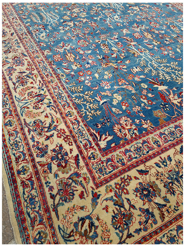 TAPPETO NAIN TUDESHK ANTICO TRAMA SETA MIS:232x152 cm - immagine 14