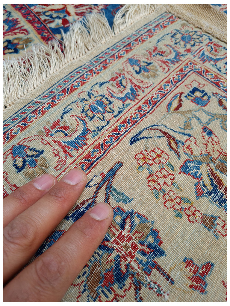 TAPPETO NAIN TUDESHK ANTICO TRAMA SETA MIS:232x152 cm - immagine 11