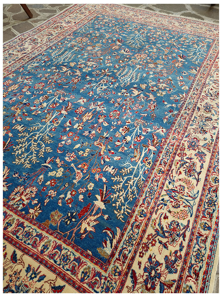 TAPPETO NAIN TUDESHK ANTICO TRAMA SETA MIS:232x152 cm - immagine 10