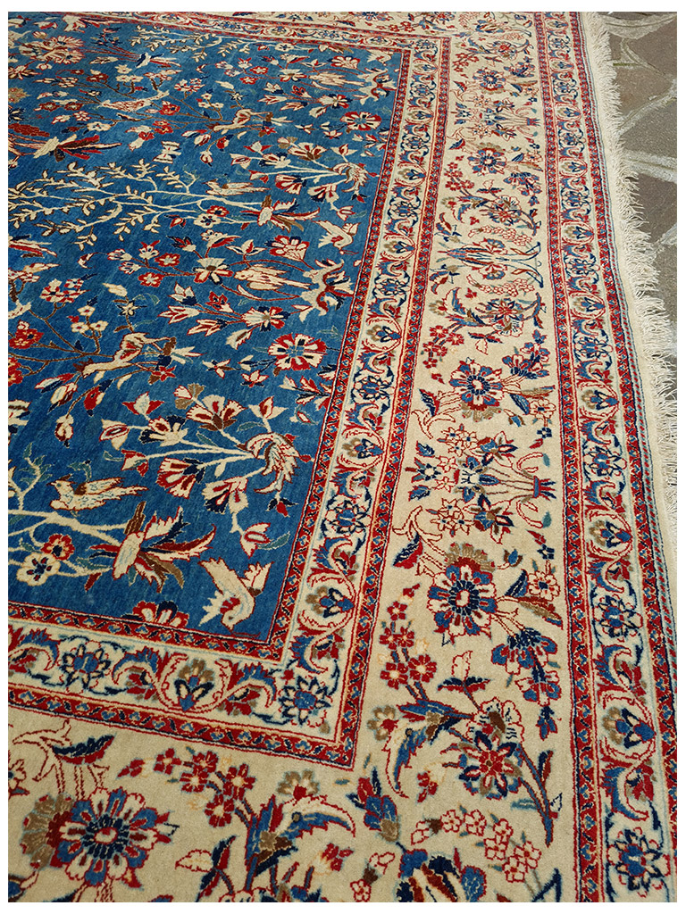 TAPPETO NAIN TUDESHK ANTICO TRAMA SETA MIS:232x152 cm - immagine 7