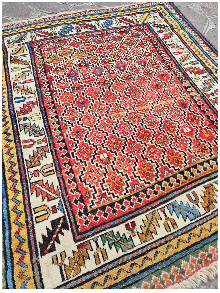 TAPPETO SHIRVAN CAUCACO ARIA KUBA ANTICO MIS:124x105 CM - Image 3