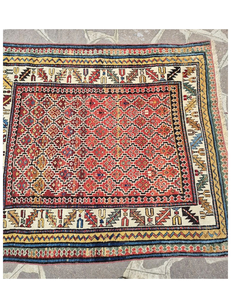 TAPPETO SHIRVAN CAUCACO ARIA KUBA ANTICO MIS:124x105 CM - Image 6