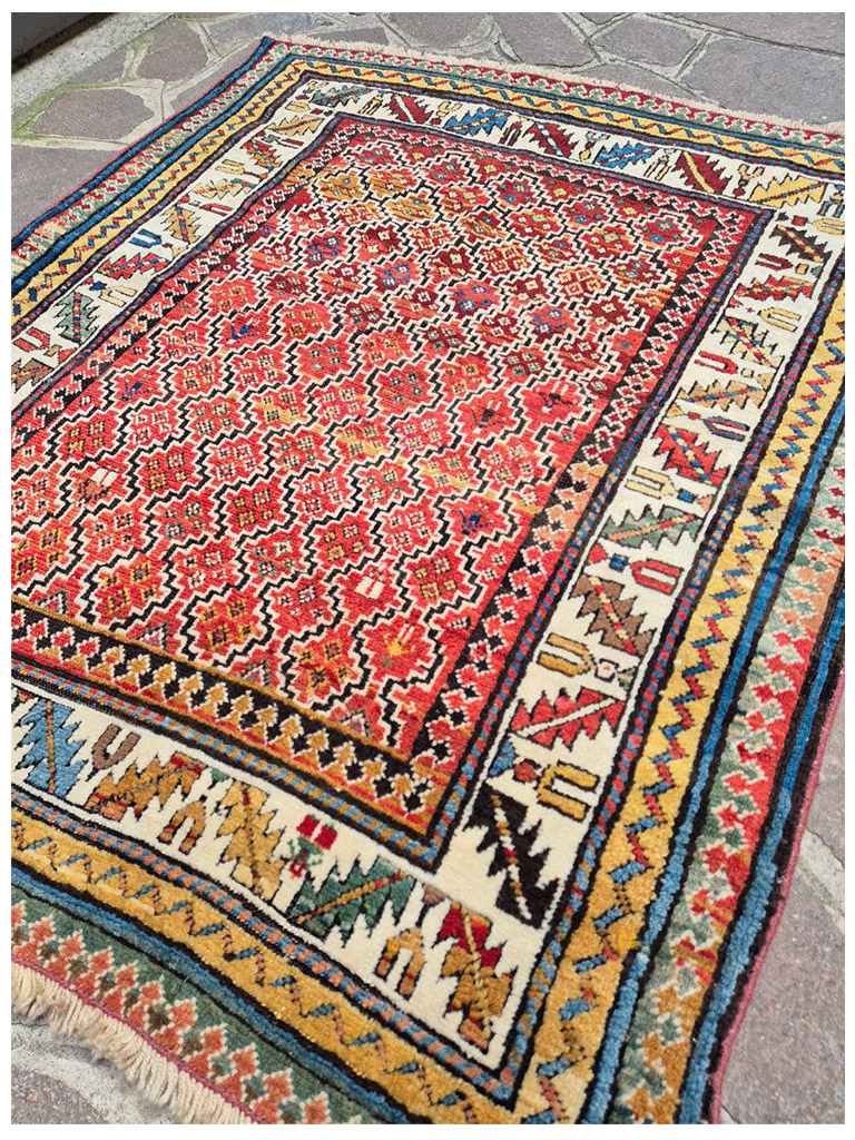 TAPPETO SHIRVAN CAUCACO ARIA KUBA ANTICO MIS:124x105 CM - Image 7