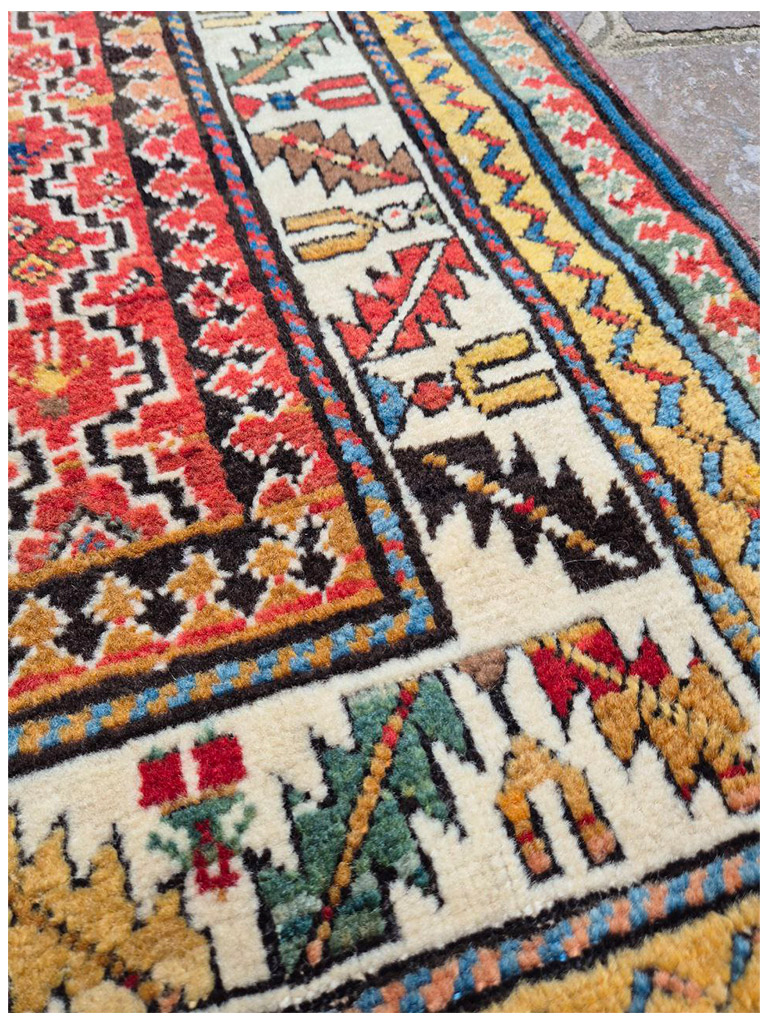 TAPPETO SHIRVAN CAUCACO ARIA KUBA ANTICO MIS:124x105 CM - Image 8