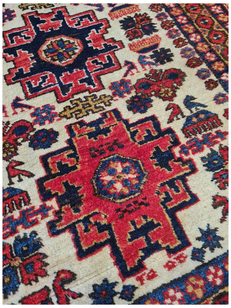 TAPPETO SHIRVAN LEZGHI CAUCASO ANTICO MIS:106X68 CM - Image 3