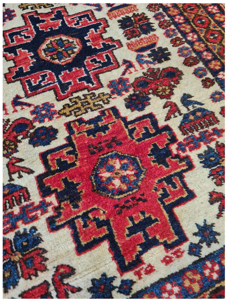 TAPPETO SHIRVAN LEZGHI CAUCASO ANTICO MIS:106X73 CM - Image 5