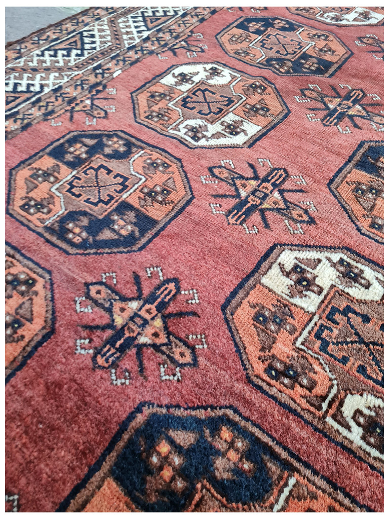 TAPPETO TURKMENO BESHIR ANTICO MIS:340x230 CM - Image 2