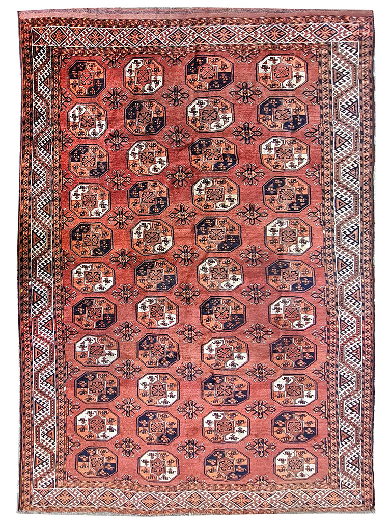 TAPPETO TURKMENO BESHIR ANTICO MIS:340x230 CM
