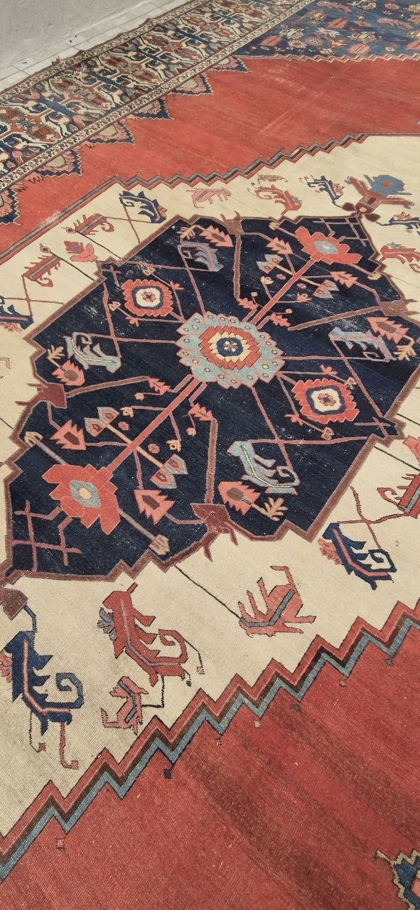 TAPPETO HERIZ BAKHSHAYESH PERSIANO ANTICO MIS:680x340 CM - immagine 7