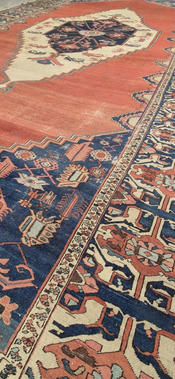 TAPPETO HERIZ BAKHSHAYESH PERSIANO ANTICO MIS:680x340 CM - immagine 4
