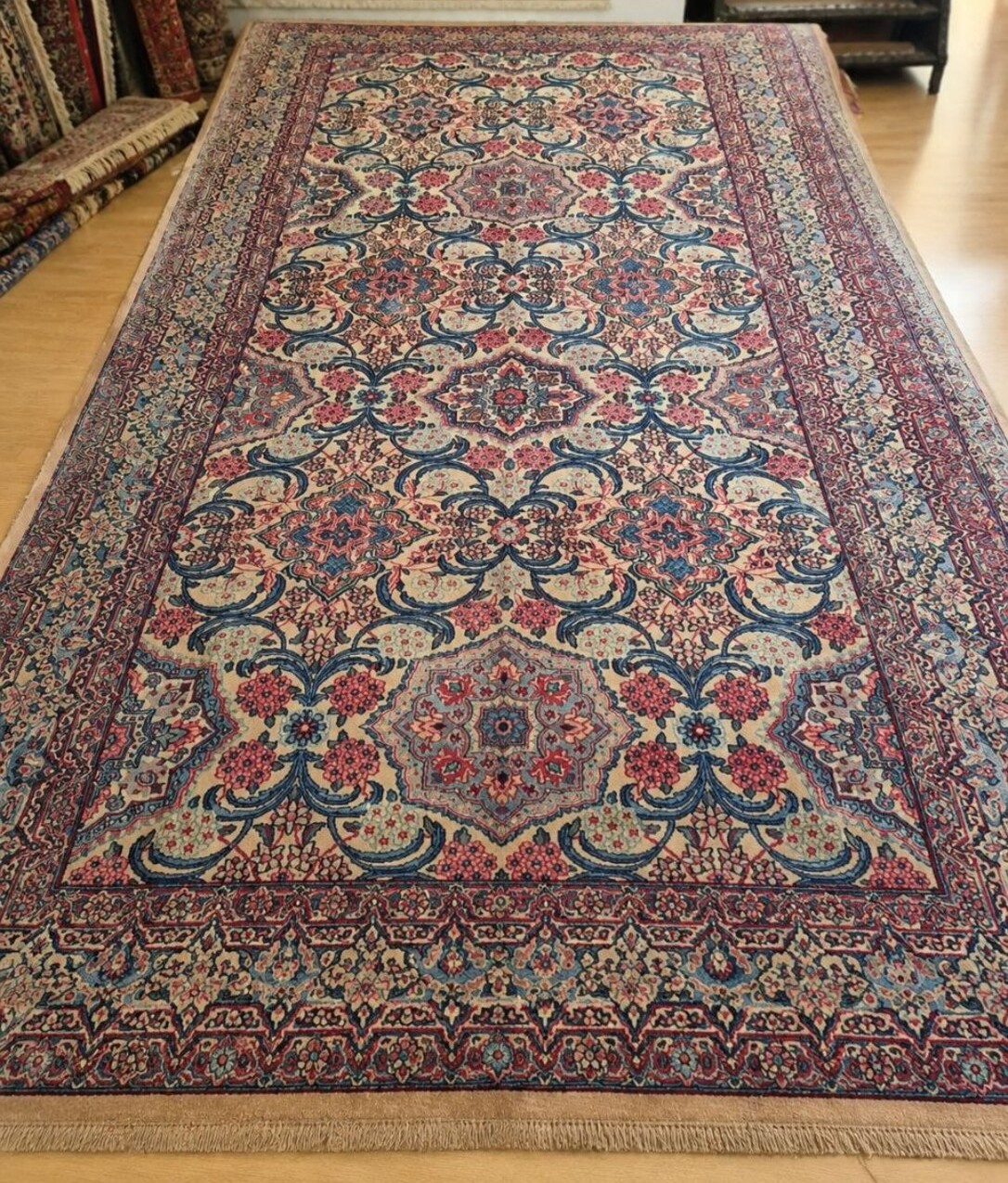 TAPPETO KIRMAN LAVAR IMPERIALE PERSIANO ANTICO MIS:470x200 CM - immagine 2