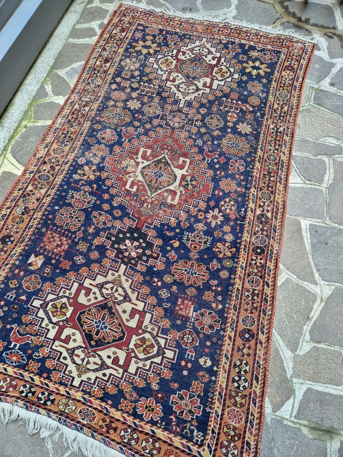 TAPPETO QASHGHAI ANTICO KASHKULI PERSIANO MIS:240X130 CM - immagine 7